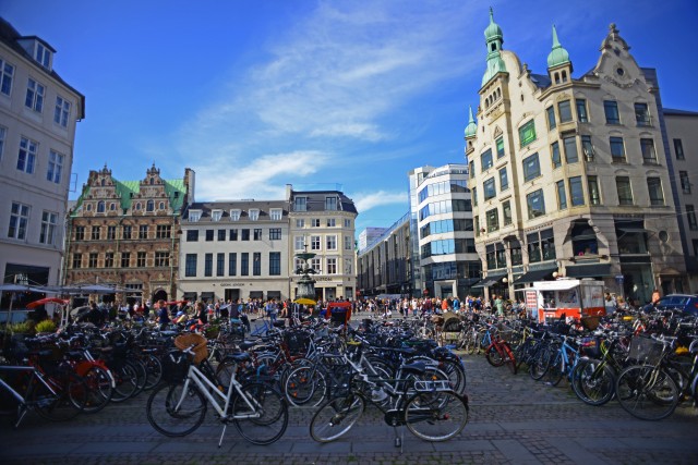 12 Aug 2014, Copenhagen, Zealand, Denmark --- Amagertorv (Amager Square), today part of the Str¯get pedestrian zone, is often described as the most central square in central Copenhagen, Denmark --- Image by © Nano Calvo/Corbis