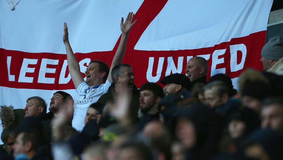 BOLTON, ENGLAND - JANUARY 30:  Leeds United fans show their support during The Emirates FA Cup Fourth Round match between Bolton Wanderers v Leeds United at Macron Stadium on January 30, 2016 in Bolton, England.  (Photo by Matthew Lewis/Getty Images)