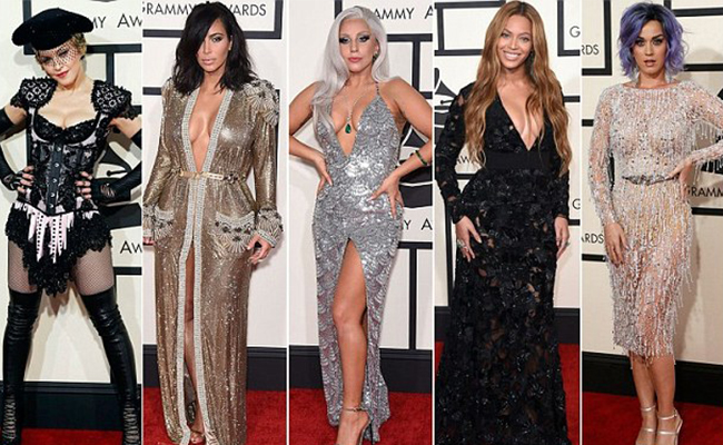 Црна бела ноќ! Мадона, Бијонсе, Ники Минаж, Гвен Стефани и Ријана се дивите кои го украдоа вниманието на црвениот тепих на Греми наградите