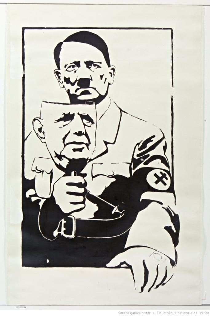 Хитлер со маска од Шарл де Гол