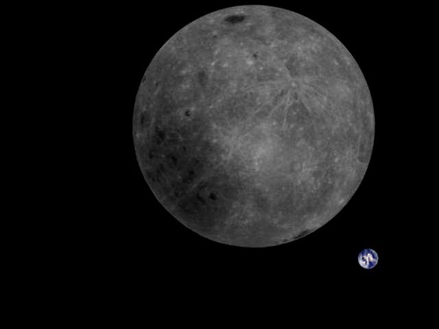 Кинески сателит улови ретка глетка: Далечната страна на Месечината и Земјата заедно на една фотографија