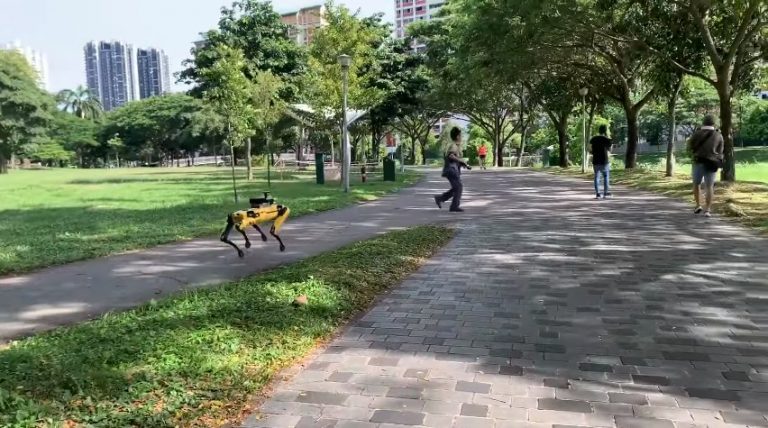 Со роботи што патролираат низ парковите Сингапур ќе ги потсетува граѓаните да ги почитуваат мерките (ВИДЕО)